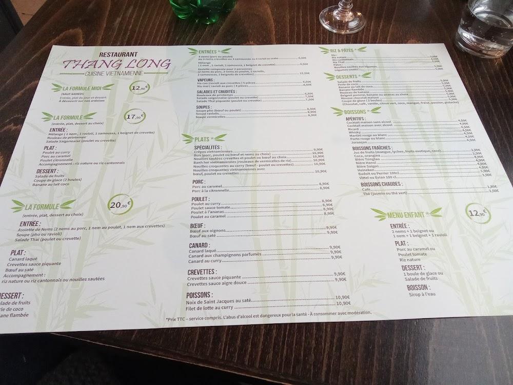 Thang Long Restaurant - Menu Image 4